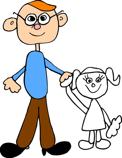 Padre Hija Dibujos Animados Gráficos Vectoriales Gratis En Pixabay