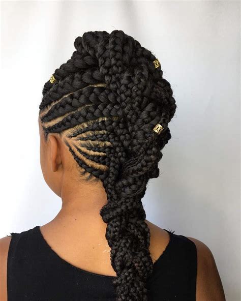 22inch Mohawk Cornrow Goddess Braids Drawstring Ponytail For Black