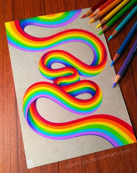 Rainbow Stripes By Dannii Jo On Deviantart Rainbow Drawing Colorful Drawings Color Pencil Art