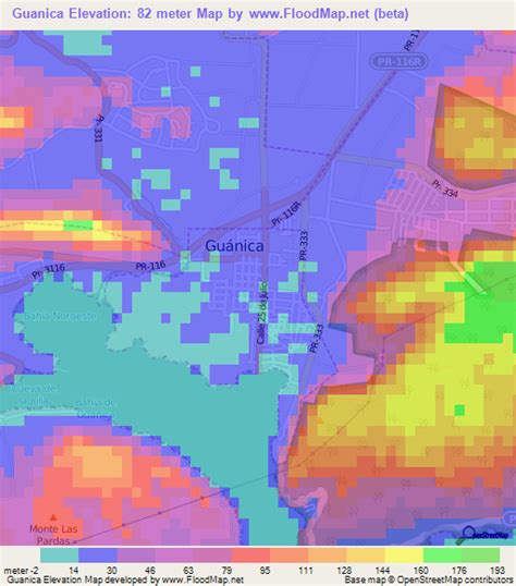 Elevation Of Guanicapuerto Rico Elevation Map Topography Contour