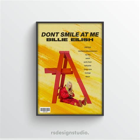 Billie Eilish Dont Smile At Me Album Poster Billie Eilish Etsy