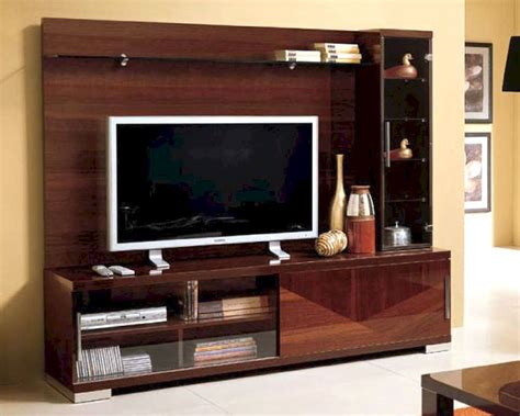 Painted in benjamin moore's revere pewter with cherry wood top and antique brass hardware. Modern Italian Entertainment Center in Walnut Finish 33E11