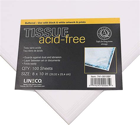 Lineco Buffered Acid Free Interleaving Tissue Size 8×10 Pack Of 100