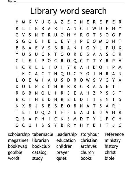 Library Word Search Wordmint