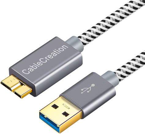 Amazon Com Cablecreation Usb External Hard Drive Cable Ft Usb A To Micro B Cable