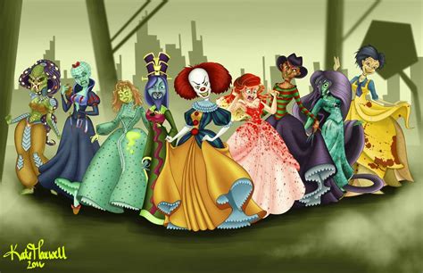 Des Personnages De Films D Horreur En Princesses Disney Par Kate Maxwell All Disney Horror