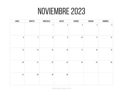 Calendarios Noviembre 2023 Para Imprimir Gratis Vida Imprimible Pdmrea