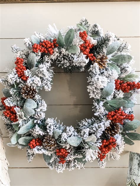 Flocked Wreath Idea For The Holidays Wilshire Collections