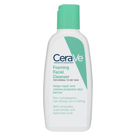 Cerave Foaming Facial Cleanser For Normal To Oily Skin Fragrance Free