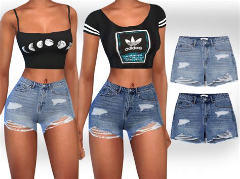 Full Ripped Realistic Denim Shorts By Saliwa From Tsr Sims 4 Downloads