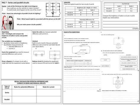 Series And Parallel Circuits Pag Revision Lesson Ocr Physics Gcse