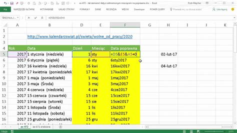 Excel Jak Zamieni Daty Z Odmienionym Miesi Cem Na Poprawne Youtube