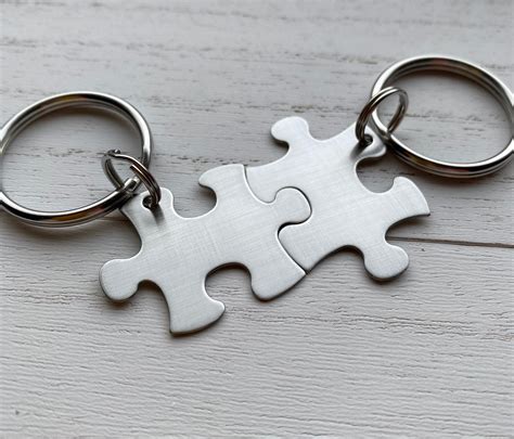Blank Puzzle Piece Key Chain Non Customizable Anniversary Etsy