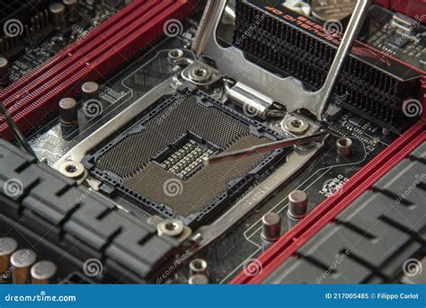 Cpu Socket Motherboard 3 Stock Image Image Of Hardware 217005485