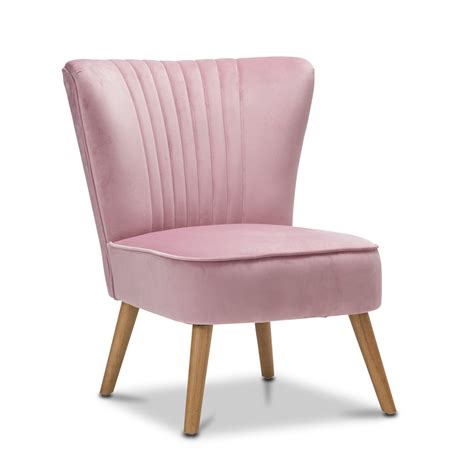 Velvet Blush Pink Slipper Accent Chair L3 Home