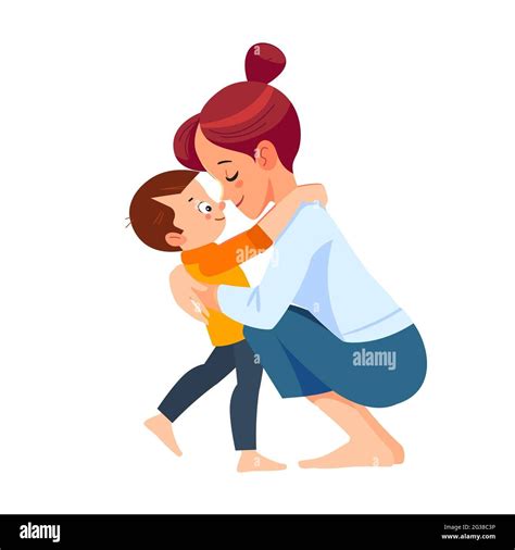 Descargar Este Vector Madre E Hijo Mam Abrazando A Su Hijo Con Mucho Amor Y Ternura D A De