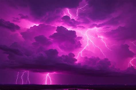 Premium Ai Image Thunderstorm Sky Pink Thunderstorm Background Pink