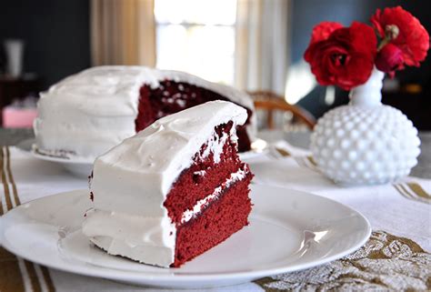 Red velvet cake is classic americana cooking with its roots in the south. Red Velvet Cake with Fluffy White Frosting - Our Fine House