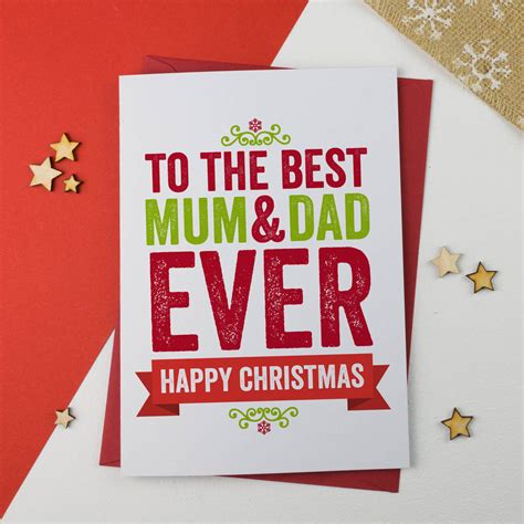 Best Mum And Dad Christmas Card By A is for Alphabet