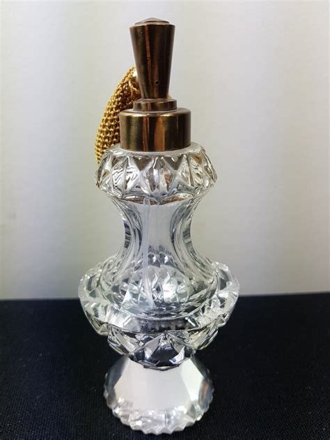 Vintage Cut Crystal Glass Perfume Atomizer Bottle Atomiser Etsy