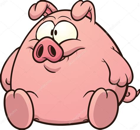 Cartoon Fat Pig — Stock Vector © Memoangeles 35371731