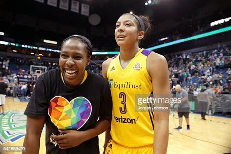 Nneka Ogwumike And Candace Parker Of The Los Angeles Sparks Looks On