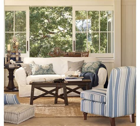 Love Pottery Barn Living Room Barn Living Blue And Cream Living