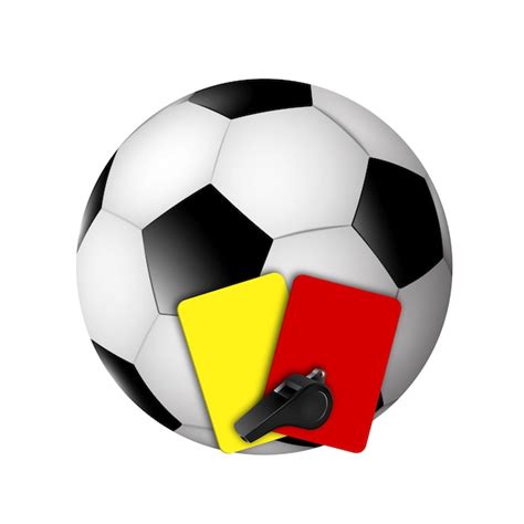 Premium Vector Soccer Ball Referee Whistle Yellow And Red Cards