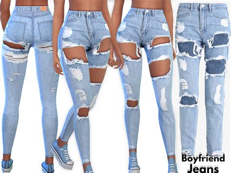 The Sims Resource Boyfriend Ripped Denim Jeans