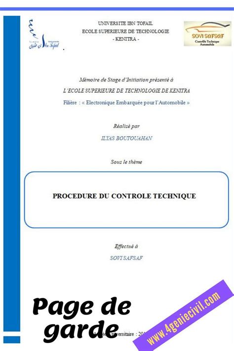 Exemple Page De Garde Rapport De Stage Original Artofit