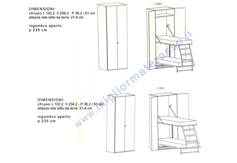 Realizzato in legno di pino massiccio.alt. Letto a castello a scomparsa a Roma in esposizione nascosto nell'armadio