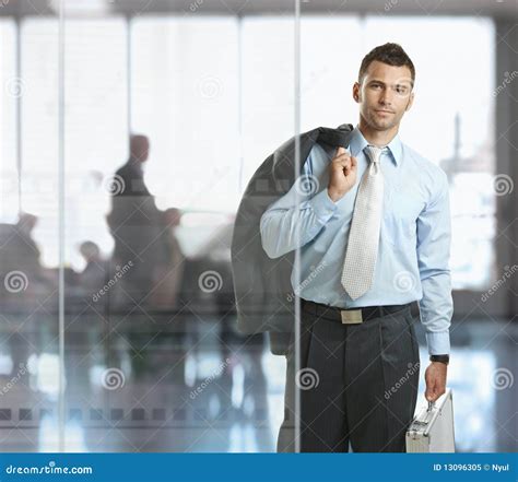 Businessman Leaving Office Stock Image Image Of Inside 13096305