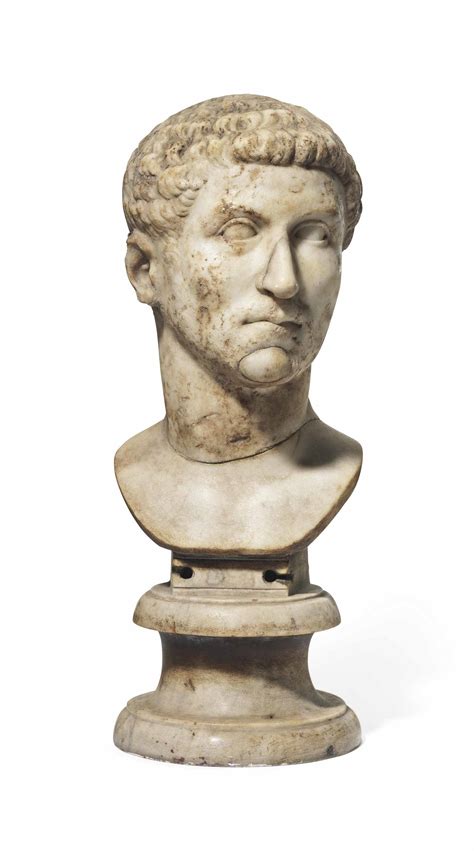 A Roman Marble Bust Of A Young Man Probably Representing Mark Anthony