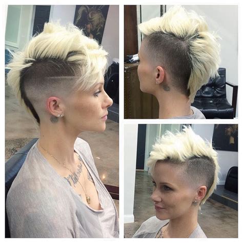 20 Best Platinum Mohawk Hairstyles With Geometric Designs