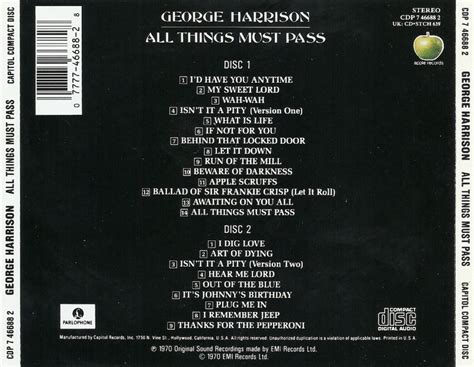 You Picked It George Harrison ‘all Things Must Pass’ 1970 Album Review 2 Loud 2 Old Music