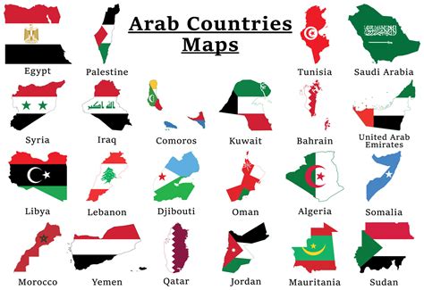 Set Of Arab Countries National Flag Maps All Arab Flag Maps Sexiz Pix