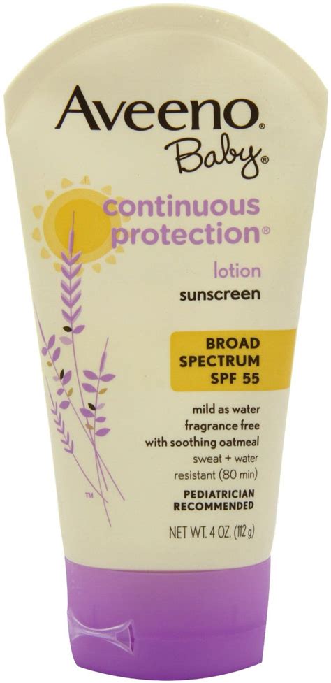 I would recommend their products for babies and adults with sensitive skin. Aveeno Baby Continuous Protection Sunblock Lotion SPF 55 ...