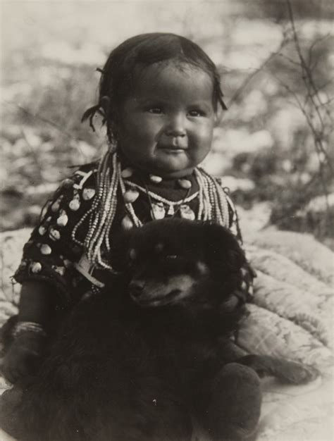 Native American Child With Dog By Richard Throssel Native American