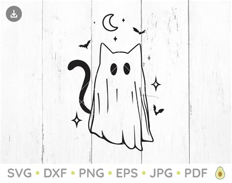 Ghost Cat Svg Cat Svg Ghost Svg Ghost Silhouette Ghost Cat Etsy