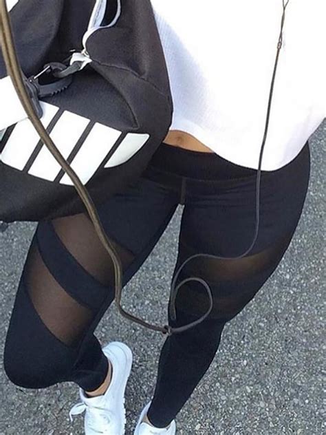 Stylish Black High Waist Stretchy See Through Leggings Online Discover