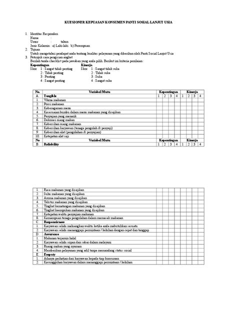 Contoh Kuesioner Tentang Kepuasan Konsumen Pdf Drive Imagesee