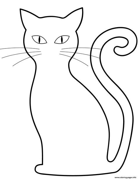 Black Cat Halloween Coloring Page Printable