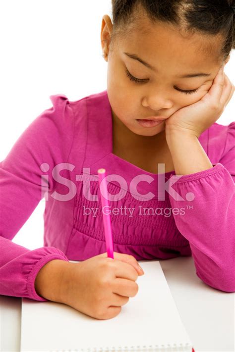 Preschooler Writing In Notebook Stock Photo Royalty Free Freeimages