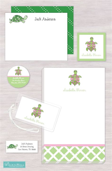 Sea Turtle Notepad Personalized Stationery Gift Stickers Turtle
