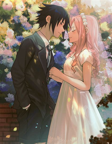 Haruno Sakura And Uchiha Sasuke Naruto And More Drawn By Niku