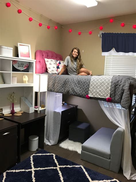 Girl Dorm Room University Of Alabama Pres I Presidential Village Suite C Navy Blue