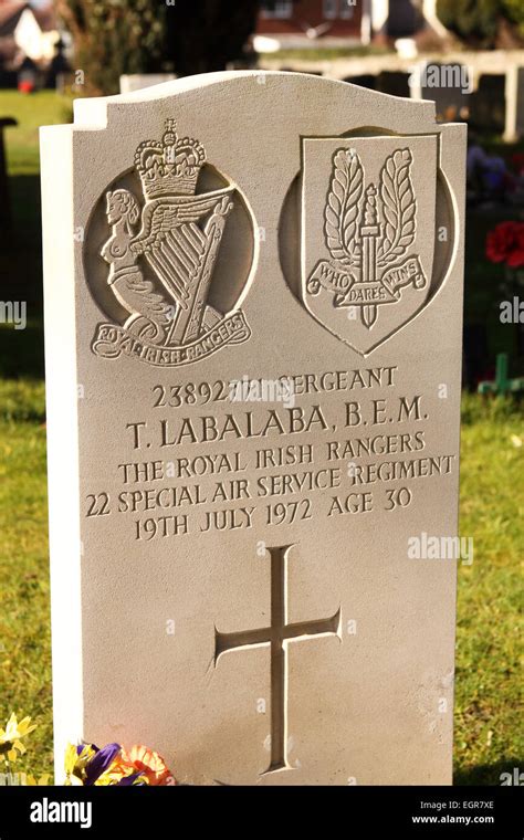 Hereford Uk Special Air Service Regiment Grave Of Sergeant T Labalaba