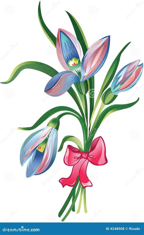 Bouquet Of Spring Flowers Stock Vector Illustration Of Card 4248908