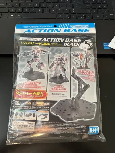 Bandai Gundam Action Base 5 Black Gunpla 1144 Scale Display Stand Usa