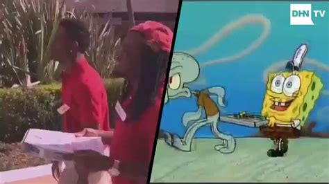 The town fountain was in the original series game of drawn to life. Krusty Krab Pizza In Real Life | DHN-TV - YouTube